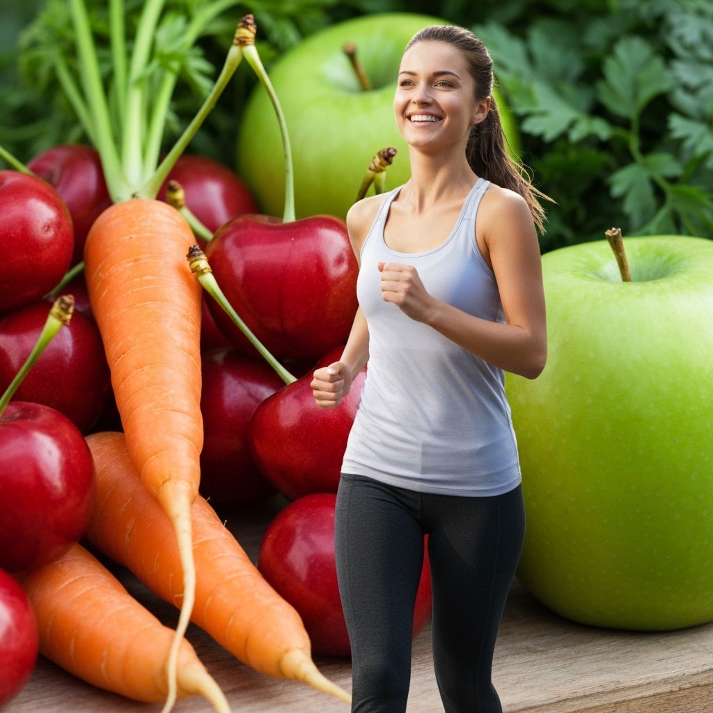 Healthy lifestyle with fresh vegetables and active living